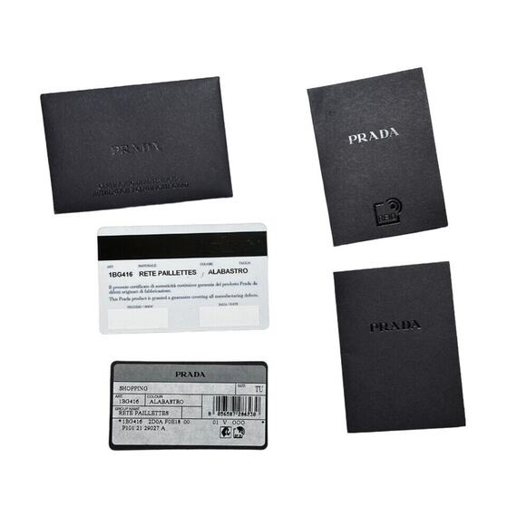 Prada Rete Paillettes Mesh Sequin Logo Large Shopping Tote Hand Bag & Pouch Pink - Picture 6 of 10